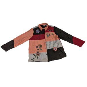 Marsh Landing Shirt/Jacket Womens Large Applique Embroidered Patchwork  Boho